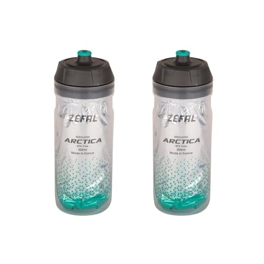 ZEFAL Pack Arctica 55 - Lote de 2 bidones para bicicleta 550ml - Bidon Ciclismo Isotermico - Inodoro e impermeable, botella deportiva sin BPA, Plata/Verde Caraibe, 2 x 550ml