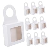 iplusmile 25 Piezas Caja Colgante de Papel Kraft para Botellas de Vino de Unidades con Ventana Transparente y Asa Caja Plegable Resistente para Regalos y Almacenamiento Doméstico
