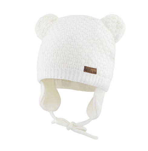 Image of Bestjybt Baby Hat Cute Bear Infant Toddler Earflap Fleece Lined Beanie Warm Caps for Fall Winter