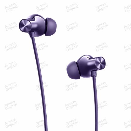 Image of Compatible with Realme 5 ANC Bluetooth Neckband Earphones with ANC and ENC Support, 13.6mm Driver, Long Playback Time, Fast Charging, HD Voice Calling Feature(Purple)