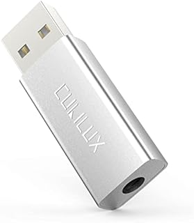 Cubilux USB to 3.5mm Audio Adapter with 192KHz/24bit DAC, USB A to 1/8” TRRS Stereo Combo Headphone Jack Dongle Compatible with Mac Pro/Mini, PS5 PS4, Windows Linux Laptop PC Computer Raspberry Pi