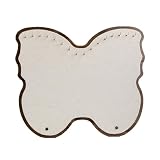 Xinsheinelry Soporte decorativo para joyas con forma de mariposa, solución de almacenamiento compacto montado en la pared para exhibición de collares, colgador de joyería de madera con tela de lino