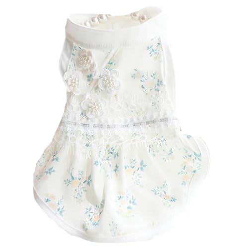 AttRex 犬服 女の子 春夏 スカート ペット服 ワンピース 前開き 簡単着脱 猫服 洋服 ペットウェア お姫様 ファッション 人気 小中型犬 (XL,グリーン)