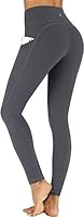 Womens High Waist Ankle Length Slim Fit Yoga Workout Gym Tights/Leggings/Pants with Side Pockets 4 Way Stretchable Fabric S to 4XL Sizes Dark Grey