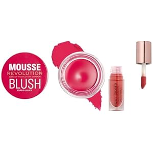 Makeup Revolution Pout Bomb Plumping Gloss- Peachy Coral |4.6 ml Mousse Blusher- Juicy Fuchsia Pink |soft-focus effect |6 gm 21 31JWB2PEhsL. SL500 . SS300