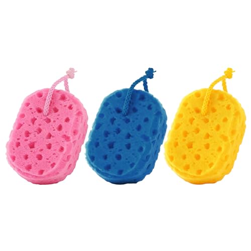 HEANUJJ 3 Esponjas de Baño Alta Absorción y Exfoliación de Forma Panal para Ducha que Promueven la Circulación Sanguínea, Ideales para Rutina de Ducha en Mujeres y Hombres