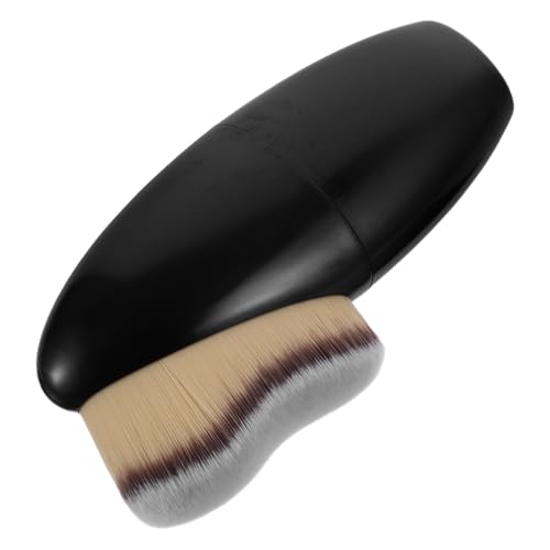 SKISUNO Brocha para Base Líquida Negra, Pincel Aplicador de Maquillaje Facial Multifuncional, Cerdas Suaves, Compacta y Ligera para Maquillaje Líquido, Polvos y Cuerpo, Adecuado