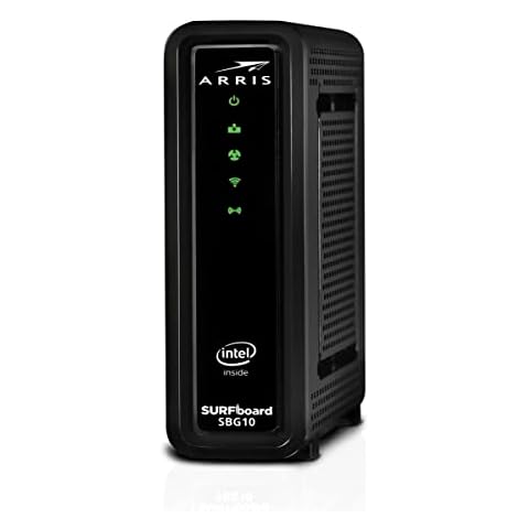 ARRIS Surfboard SBG10 DOCSIS 3.0 Kabel Modem & AC1600 Dual Band Wi-Fi Router, zugelassen für Cox, Spectrum, Xfinity und andere (schwarz) Cover