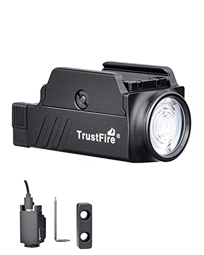 Pistol Light,800 Lumens Weapon Light,USB Rechargeable Handgun Lights,Quick Release Gun Flashlight,Compatible with Glock 17 and 19, Fit Standard 1913 and Picatinny Rail (TrustFire GM23)