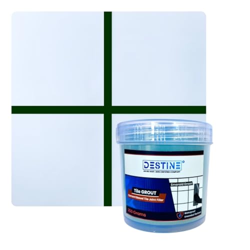 Image of DESTINE READY-TO-MIX inchTILE GROUT inch (16 COLOURS) (ALL PACKS: 100 Gm,250 Gm,400 Gm,800 Gm,1 Kg), Waterproof, Crack Filler, Cement Based Tile Gap Filler (250 Gm, Emerald Green)