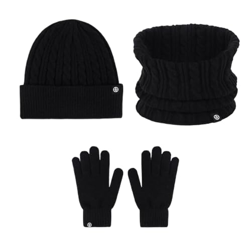 Gorro de punto y bufanda de mujer para evitar el viento invernal