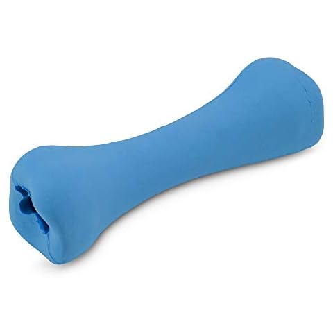 Beco Bone - Natural Rubber Hollow Chew Toy for Dogs - M - Blue Cover