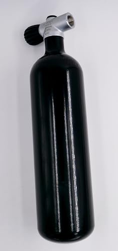 HighTechDiving Duikfles 2 liter 300 bar compleet met ventiel flessenhals schroefdraad M25 x 2 mm zwart - Image 3