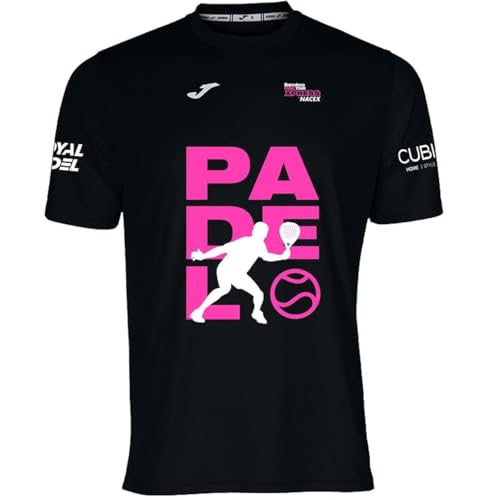 Barcelona Padel Tour - Camiseta Manga Corta Técnica Barcelona Padel Emoji - Estampación Especial de Pádel - De Tacto Suave y Secado Rápido - Ropa Deportiva - Negro - M