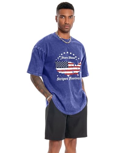 Image of Oversized Tshirts for Men Short Sleeve Vintage Washed Basic Loose Tees 2026