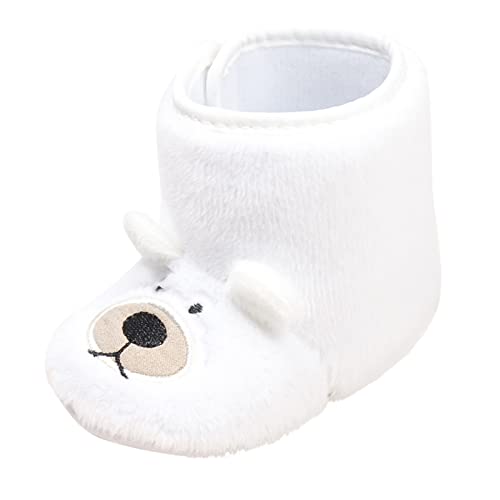 Momolaa Newborn Shoes Boy 0-3 Months Girls Size 13 Booties With Fleece Shoes Shoes Warm Baby Shoes 1#White