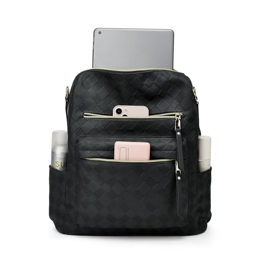 Image of Backpacks for Women Fashion PU Leather Bag Multipurpose Design Convertible Satchel Bag Travel Backpack Handbag and Purse 2Pcs