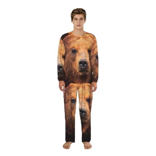 Pyjama homme manches longues vêtement détente confortable doux S-3XL
