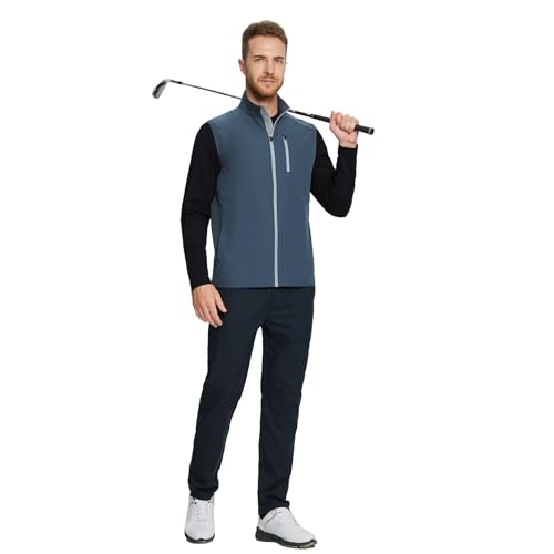 M MAELREG Mens Vests Outerwear Windproof Lightweight Softshell Vests Zip Pockets Sports Sleeveless Jacket Golf Vests for Men2