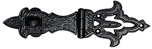 Adonai Hardware "Jediel" Antique Iron Hasp and Staple (1, Black Powder Coated)