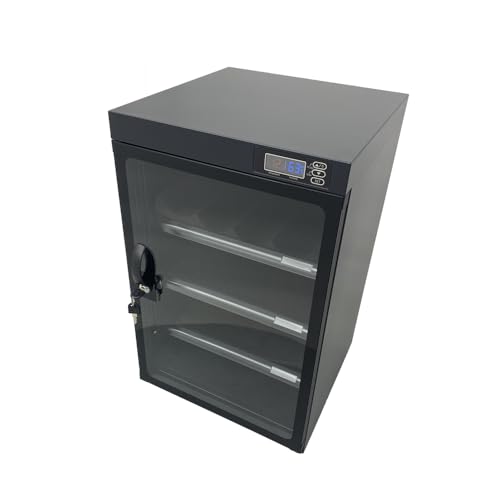 EQCOTWEA Digital Camera Dehumidify Storage 80L Full Automatic Camera Dry Cabinet Box Storage with Tempered Glass 4 Tiers Dry Cabinet Noiseless Energy Saving for Camera Lens Equipment Storage