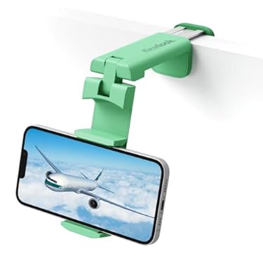 AMAZON - Universal Airplane Phone Stand Holder, Klearlook Travel Essentials Phone Mount for Desk with 360 Degree Rotation, Handsfree Travel Must Haves Phone Clip, Flexible Travel Accessories for Flying