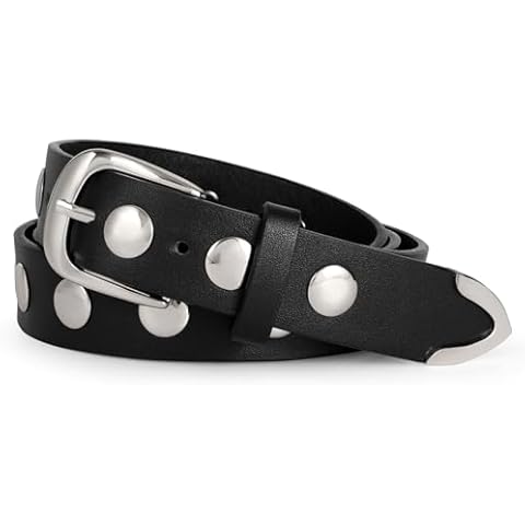 WERFORU Vintage Punk Studded Leather Belt Cover