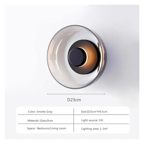 Luces de techo creativas for dormitorio con lámpara de pared de cristal 2