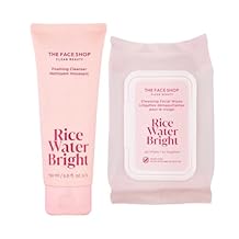 The Face Shop Korean Rice Cleansing Duo Rice Extract Double Cleansing Foam & Makeup Wipes for All Skin Types