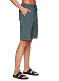 RBX Active Women's Bermuda Short, Quick Drying Long Length Woven Cargo Short with Pockets Sea Green 11-Inch XL