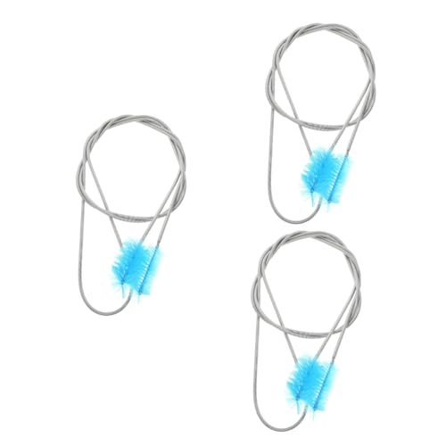 PartyKindom 3 Pcs Aquarium Spring Cleaning Tool Double Brush Tube Cleaner Brush Magnetic Stainless Steel Bending Spring
