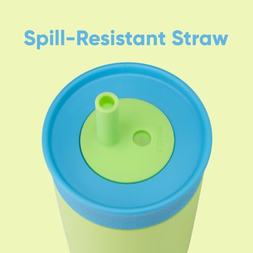 Owala Kids Insulation Stainless Steel Tumbler with Spill Resistant Flexible Straw, Easy to Clean, Kids Water Bottle, Great for Travel, Dishwasher Safe, 12 Oz, Blue and Light Green (Turtley Awesome) - Image 3