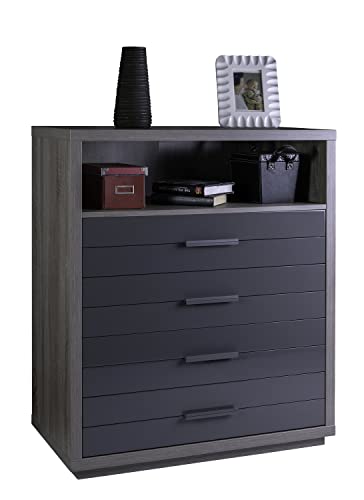 Composad CT0494K68704 Commode, Bois d'ingénierie, Chêne et Gris laqué, (LxAxP) 97x115,1x50 cm