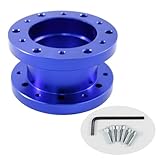 Funriche ステアリング ボス スペーサー 50mm アルミ 汎用 ポジショニング 調整 カスタム 5色から ボルト×レンチセット(突なし)(ブルー)