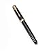 Jinhao [Chainmail] Fountain Pen, Retro Copper barrel and Gold trim Arrow clip, Fine nib, Gift case, Office finance School writing (Black)