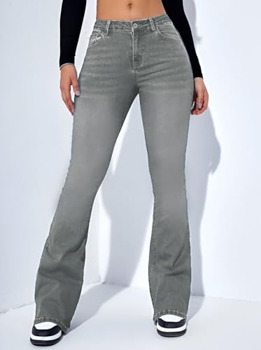 Image of Ben Martin Women's High Waist Jeans || Flared Bell Bottom Bootcut Pants || Wide Leg Stretch Denim - Perfect for Travel, Party & Everyday Use - Sizes 26-40 (1)