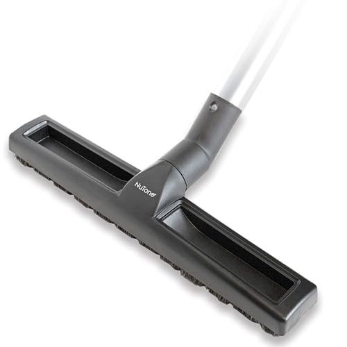 Image of Drainvac Broan-NuTone CT157B Hard Floor Brush - Central Vacuum Accessories, Extra Wide 14-Inch Brush, Swivel Neck Design, Natural Bristles, Dual Rubber Wheels, Fits Regular Wands with Button Lock