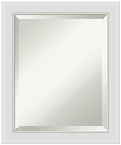 Image of Framed Vanity Mirror | Bathroom Mirrors for Wall | Flair Soft White Narrow Mirror | Wall Mounted Mirror | Small Mirror | 24.00 x 20.00 in.