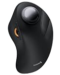 ProtoArc Wireless Bluetooth Trackball Mouse Index Finger, EM03 NL Rechargeable Ergonomic Rollerball Mouse, 2.4G & Dual Bluetooth Multi-Device Connection for PC, Mac, Windows Office Work - Black