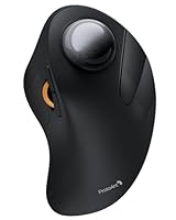 ProtoArc Kabellose Bluetooth Trackball Maus, EM03 NL Wiederaufladbare Ergonomische Trackball Mouse mit Fingerbedienung, 2.4G & Dual-Bluetooth Multi-Geräte für PC, Mac, Windows Büroarbeit - Schwarz