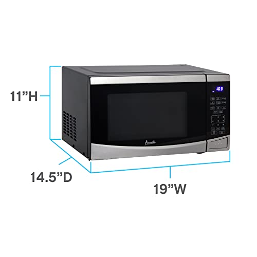 Avanti MT09V3S Microwave Oven 900-Watts Compact with 10 Power Levels and 6 Pre Cooking Settings, Speed Defrost, Electronic Control Panel and Glass Turntable, 0.9 cubic feet, Stainless Steel - Image 7