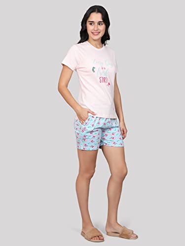 Image of Evolove Women Night Suit Set /Top Short Set