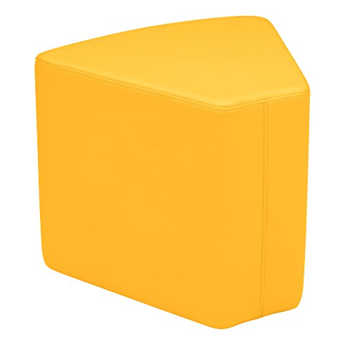Image of Sprogs 18 inch H Structured Wedge Stool -Flexible Modular Collaborative Soft Seating for Office, Home, Lounge and School Classrooms with Durable FrameYellow