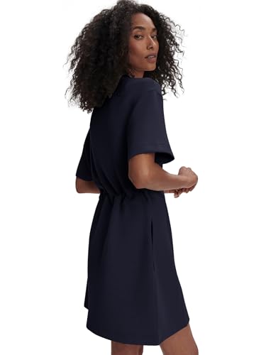Image of COCOMARTS Dresses for Women Summer Short Sleeve Crew Neck Sweatshirt Dress Drawstring Waist Tunic Tops Mini Vacation Sundress