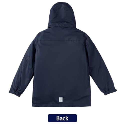 Teen Boys Girls Outdoor Windbreaker Raincoat 𝐖aterproof Lightweight Hooded Winter Fleece-Lined Windproof Clothes3