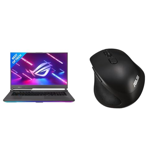 ASUS ROG Strix G17 (2022), 17.3″” (43.94 cms) FHD 144Hz, AMD Ryzen 7-6800H, RTX 3050 4GB Graphics, (16GB RAM/512GB SSD), G713RC-HX109WS MW203 Mouse (Black)
