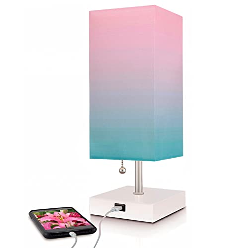 Missionmax Modern Cotton Candy Small Table Lamp W Usb Quick Charging Port, Great For Led Bedside, Desk, Bedroom, And Nightstand Lamps Or Other Table Lights #TOP10