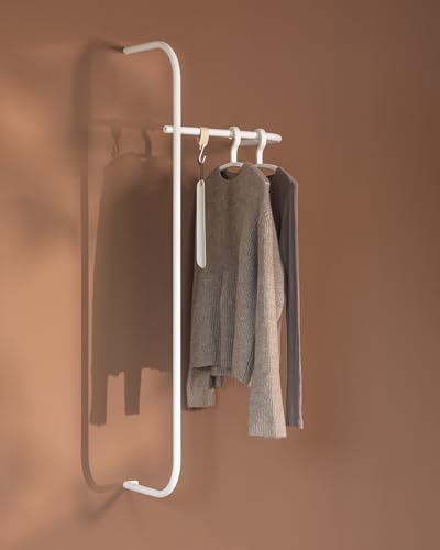 TAMINA - Perchero de pared (130 x 30 x 45 cm), color blanco