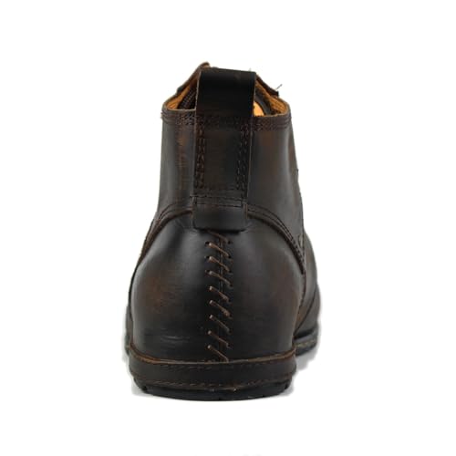 Image of Men's Vintage Brown Chukka Boots Lace-up Motorcycle Casual Leather Shoes Ankle Boot for Men Fashion CD-6015-2-Stylish