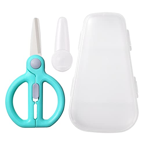 Image of Artenny Baby Food Scissors with Travel Case, Ceramic Food Scissors Kids, Toddler Scissors with Safety Lock, Ideal for Pizza, Meats, Noodles, Vegetables, and Fruits (D)
